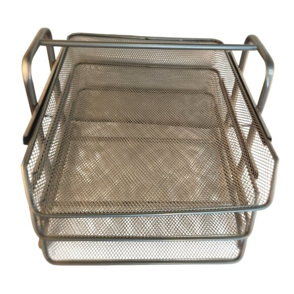 Ikea Pull Out 3 Tier Desk Organizer File Tray For Documents Mesh Metal Silver - Picture 6 of 6